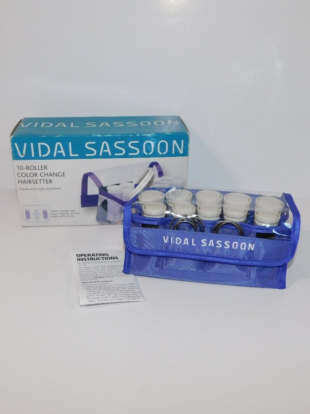 VTG Vidal Sassoon 10 Color Change Hot Roller Curlers Travel Set Quick Heat